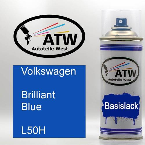 Volkswagen, Brilliant Blue, L50H: 400ml Sprühdose, von ATW Autoteile West.